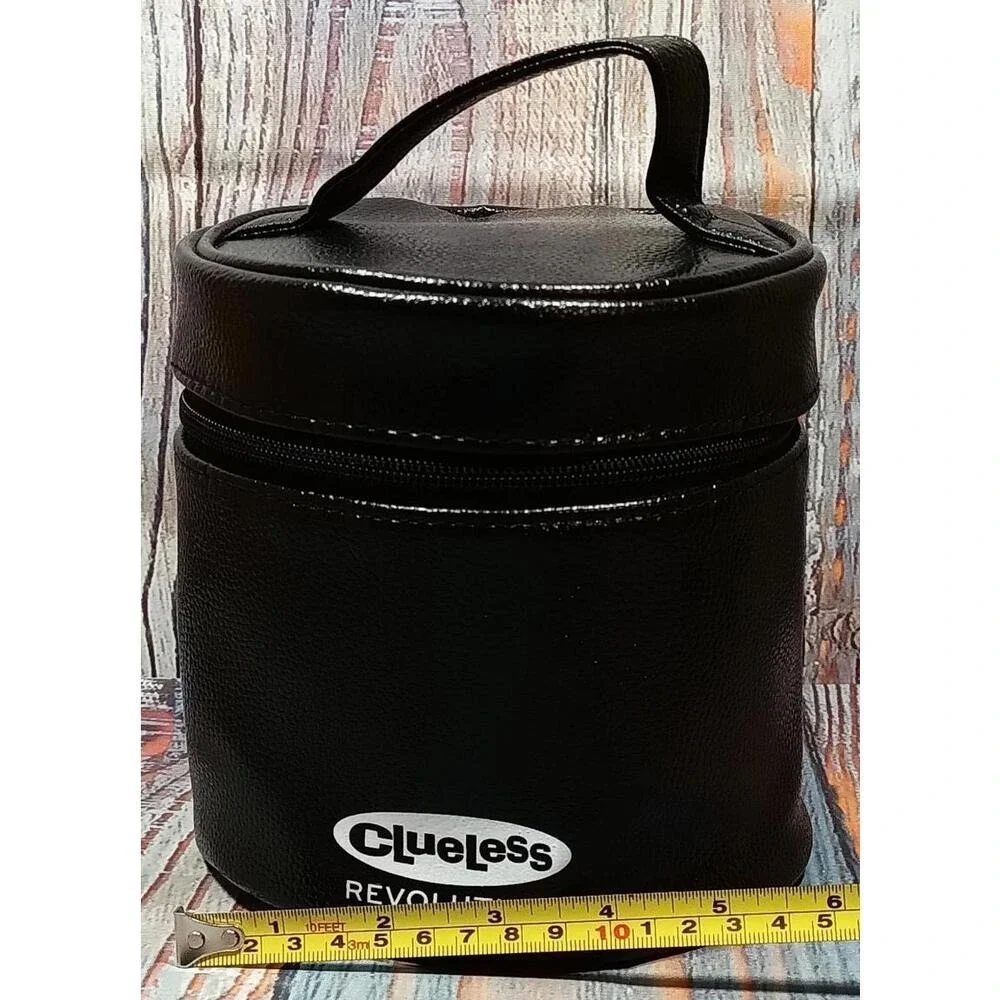 Clueless x Revolution Makeup London Black Faux Leather Vanity Cosmetic Bag Case